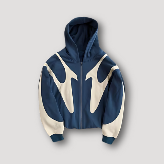 Gijs - Heren Hoodie Oversized Comfort met Ritssluiting Capuchon en Contrastprint
