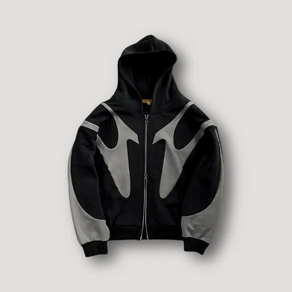 Gijs - Heren Hoodie Oversized Comfort met Ritssluiting Capuchon en Contrastprint