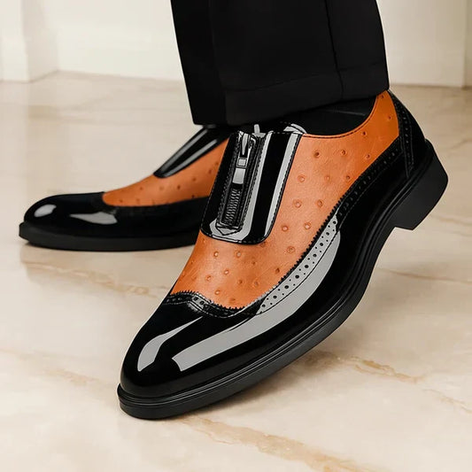Gijs - Heren Nette Schoenen Geklede Instappers met Brogue Details