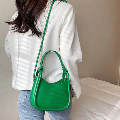 Tas Dames - Klein Halvemaanvormig Model met Knoopdetail | Casual