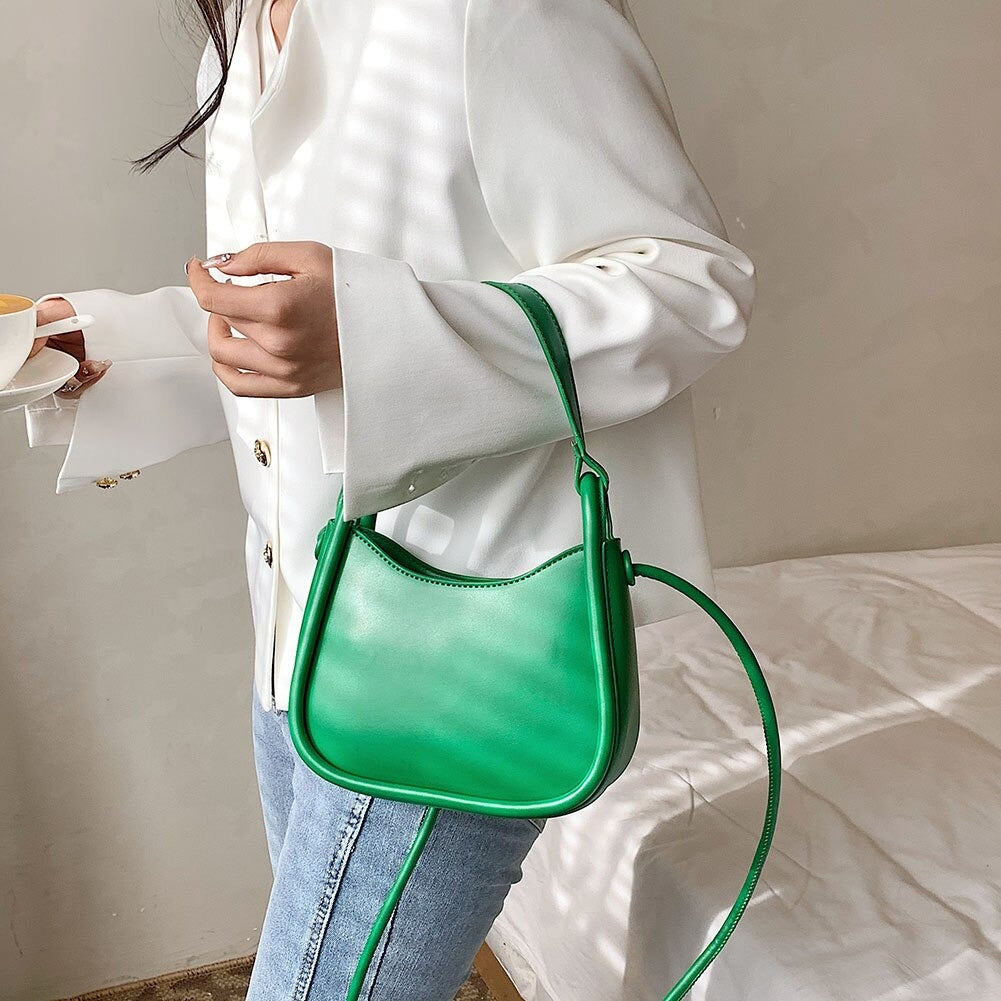 Tas Dames - Klein Halvemaanvormig Model met Knoopdetail | Casual