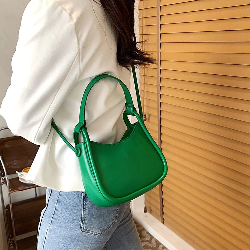 Tas Dames - Klein Halvemaanvormig Model met Knoopdetail | Casual