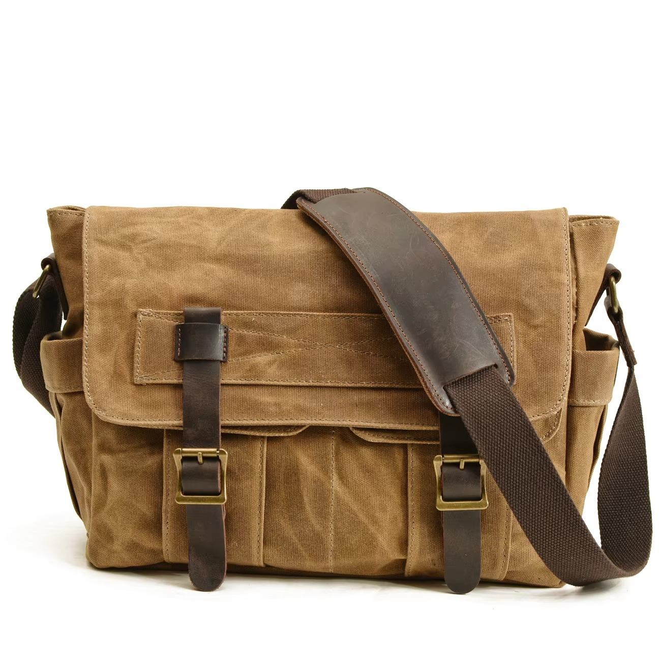 Tas Heren - Stoere Messenger met Dubbele Gesp en Brede Schouderband | Klassiek