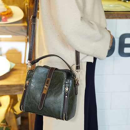 Tas Dames - Bucket Bag met Handvat en Gouden Slotdetail | Chique