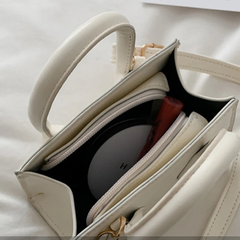 Tas Dames - Mini Handtas met Dubbel Handvat en Schouderriem | Chique