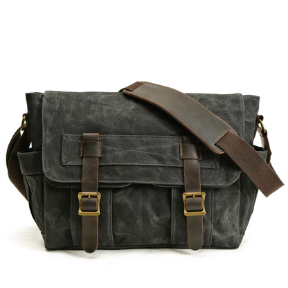 Tas Heren - Stoere Messenger met Dubbele Gesp en Brede Schouderband | Klassiek
