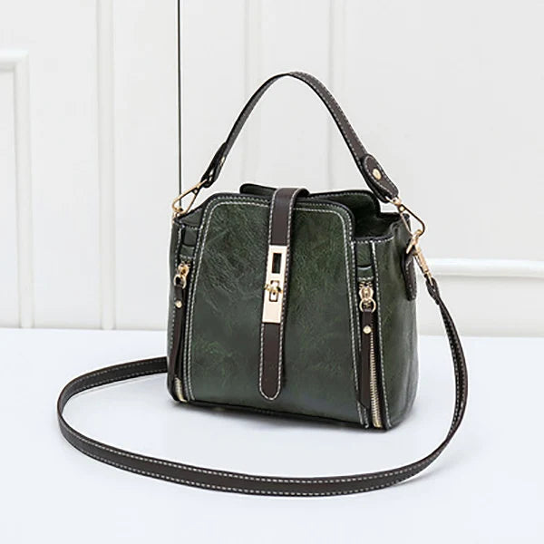 Tas Dames - Bucket Bag met Handvat en Gouden Slotdetail | Chique
