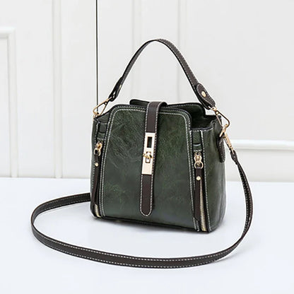 Tas Dames - Bucket Bag met Handvat en Gouden Slotdetail | Chique