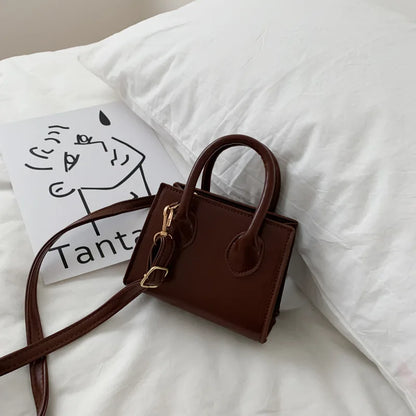Tas Dames - Mini Handtas met Dubbel Handvat en Schouderriem | Chique