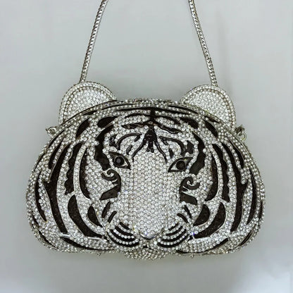 Tas Dames - Kristallen Avondtasje Tijger met Ketting | Opvallend