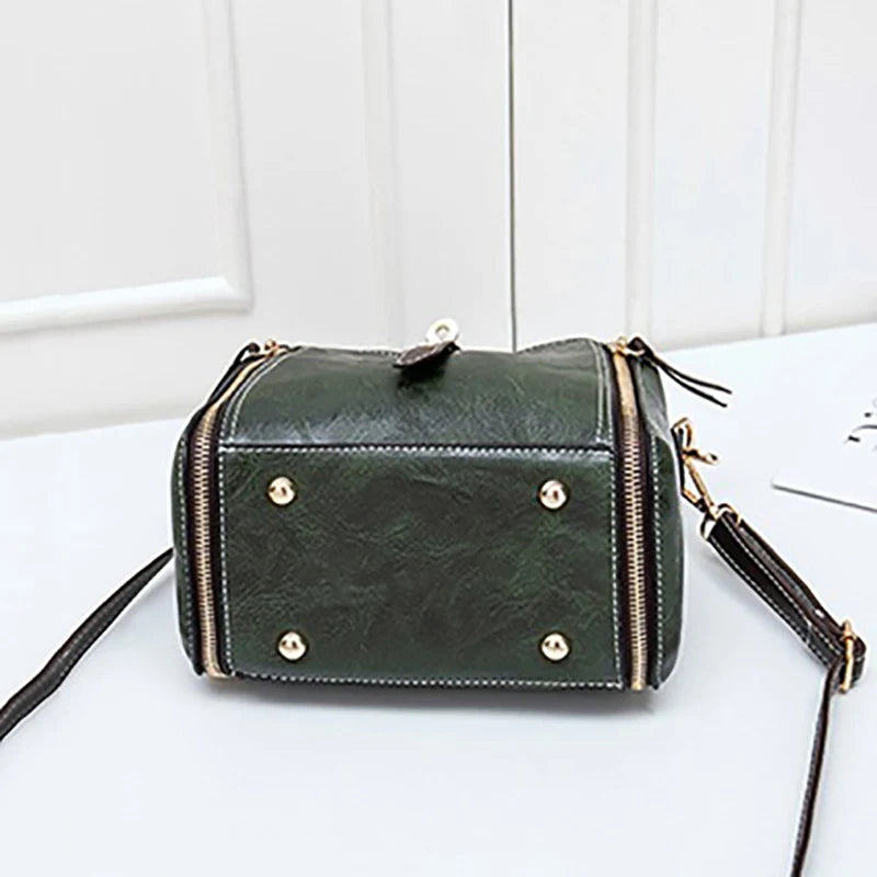 Tas Dames - Bucket Bag met Handvat en Gouden Slotdetail | Chique