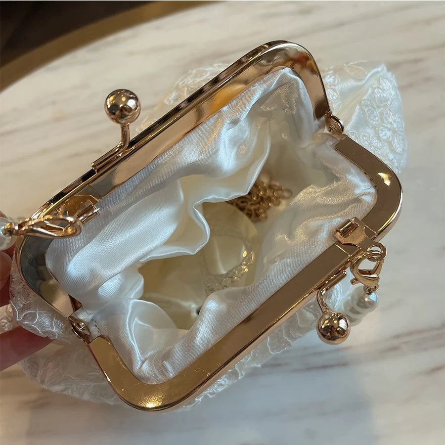 Tas Dames - Avondtasje met Parelketting en Kliksluiting | Chique