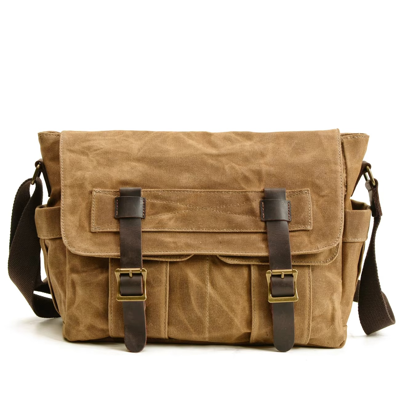 Tas Heren - Stoere Messenger met Dubbele Gesp en Brede Schouderband | Klassiek