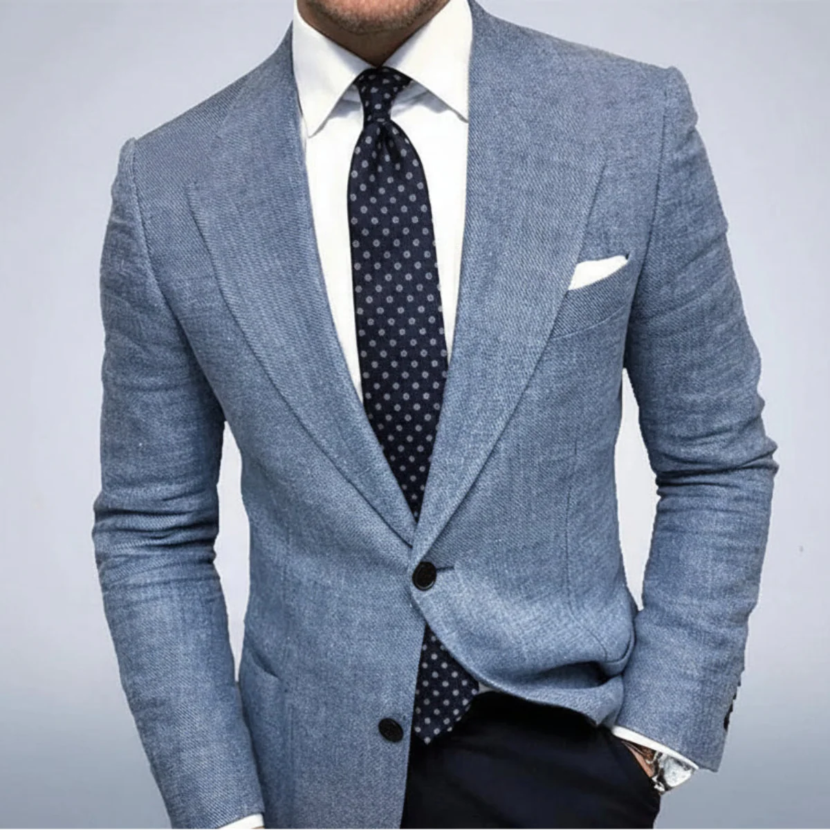 Blazer Heren - Slim Fit met Klassieke Revers en Pochet | Elegant