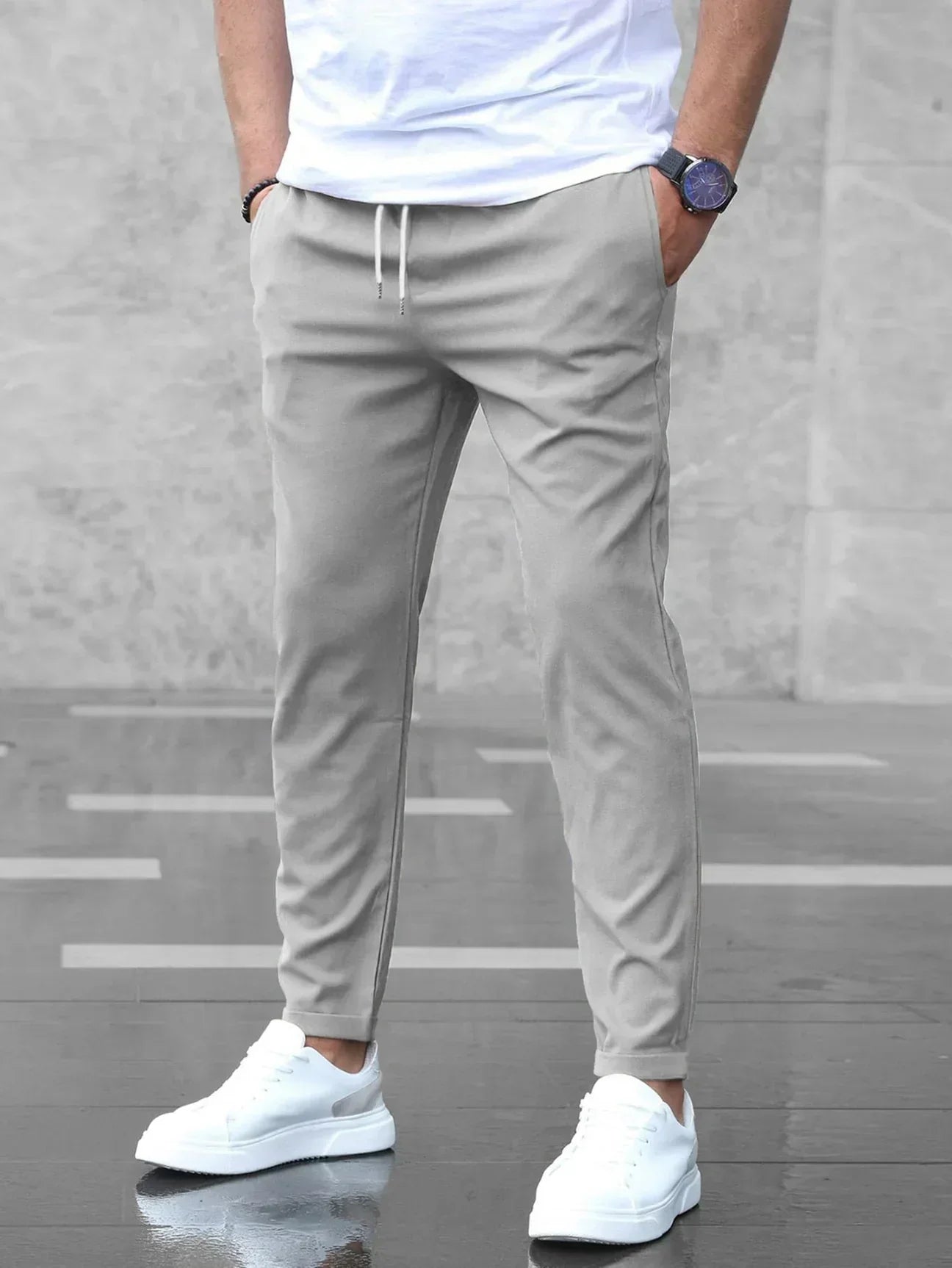 Broek Heren - Slim Tapered Fit met Elastische Taille | Rekbaar