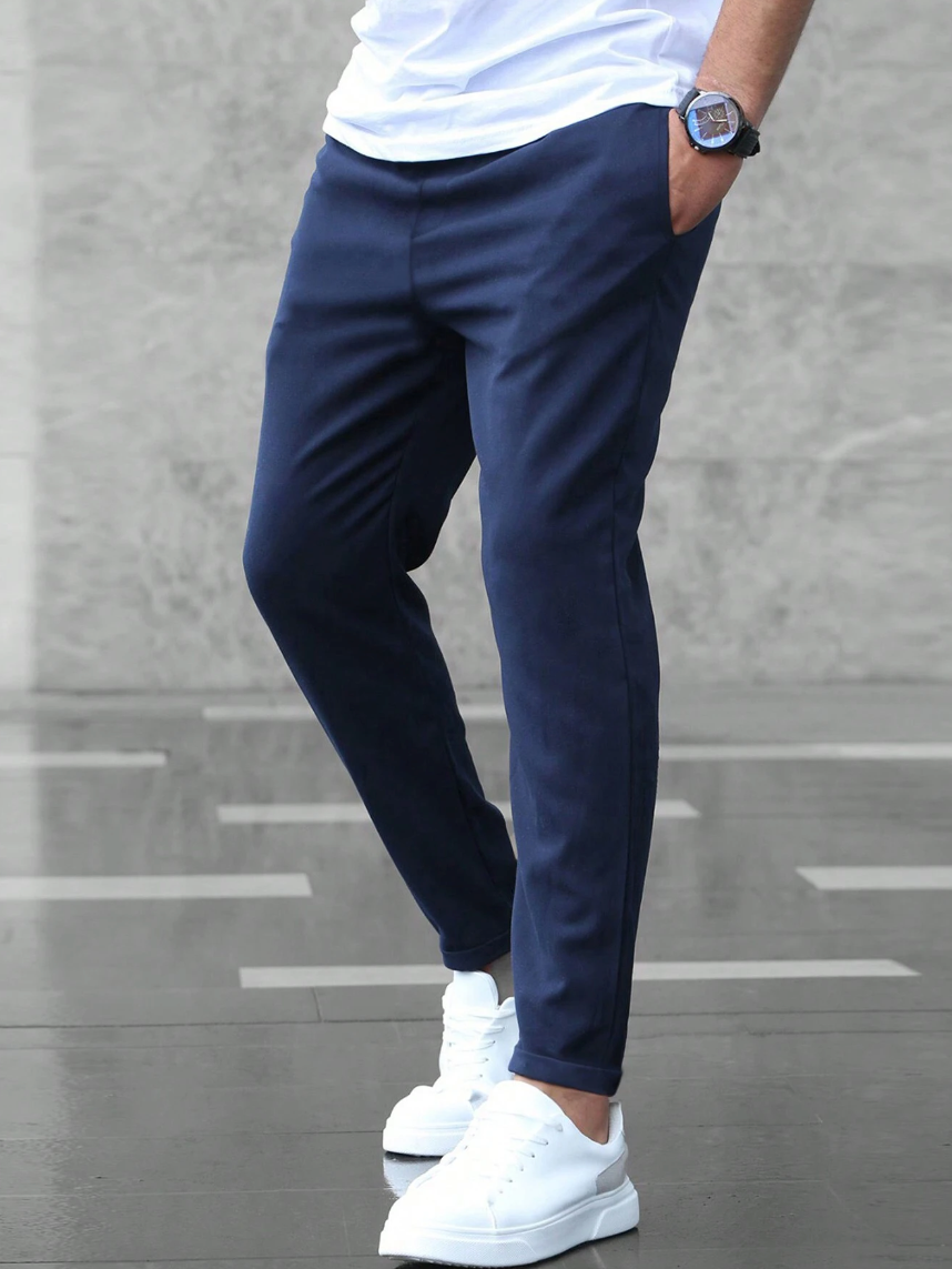 Broek Heren - Slim Tapered Fit met Elastische Taille | Rekbaar