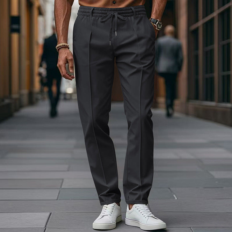 Pantalon Heren - Elastische Taille met Trekkoord en Persvouw | Slim Fit