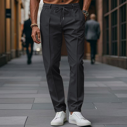 Pantalon Heren - Elastische Taille met Trekkoord en Persvouw | Slim Fit