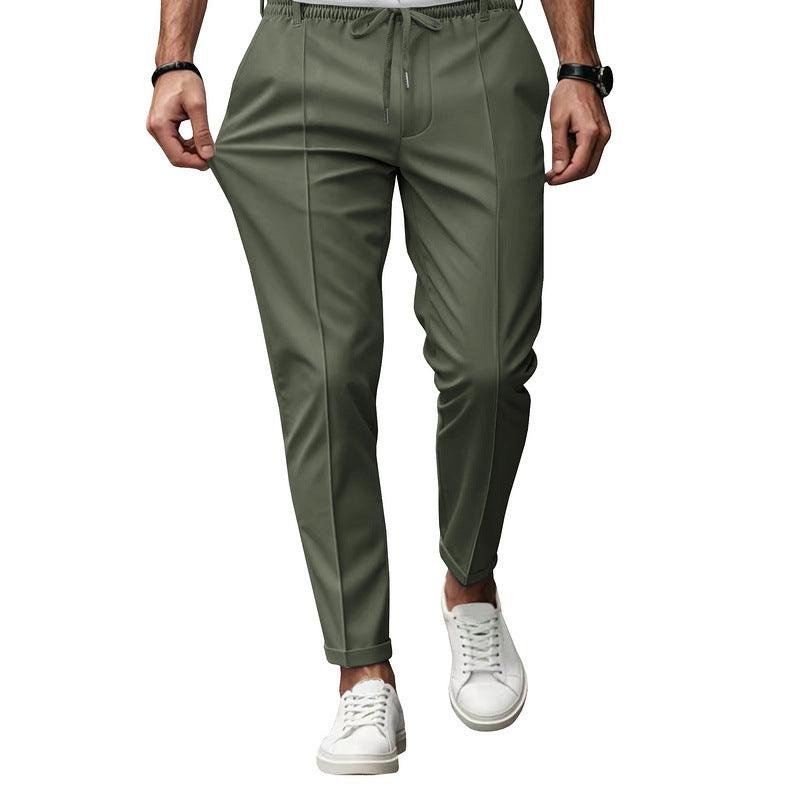 Pantalon Heren - Elastische Taille met Trekkoord en Persvouw | Slim Fit