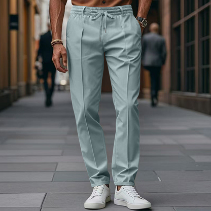 Pantalon Heren - Elastische Taille met Trekkoord en Persvouw | Slim Fit
