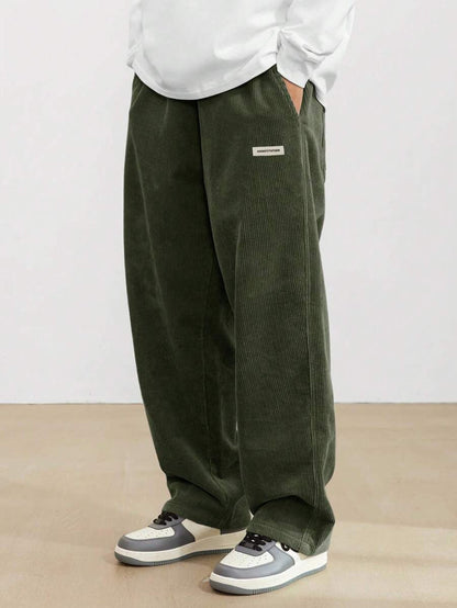 Broek Heren - Wijde Relaxed Fit met Labeldetail | Casual