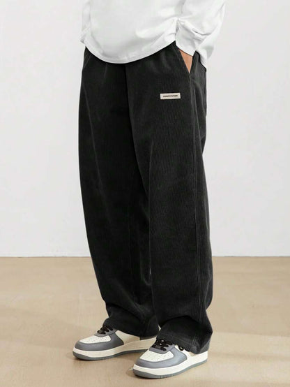 Broek Heren - Wijde Relaxed Fit met Labeldetail | Casual