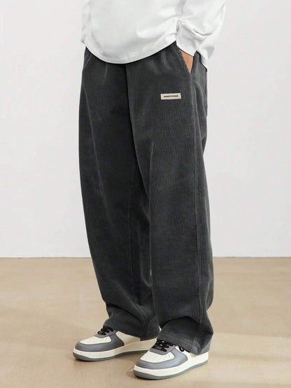 Broek Heren - Wijde Relaxed Fit met Labeldetail | Casual