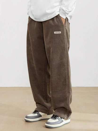 Broek Heren - Wijde Relaxed Fit met Labeldetail | Casual