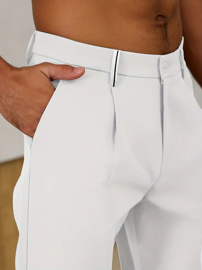 Pantalon Heren - Slim Fit met Hoge Taille en Knoopsluiting | Klassiek