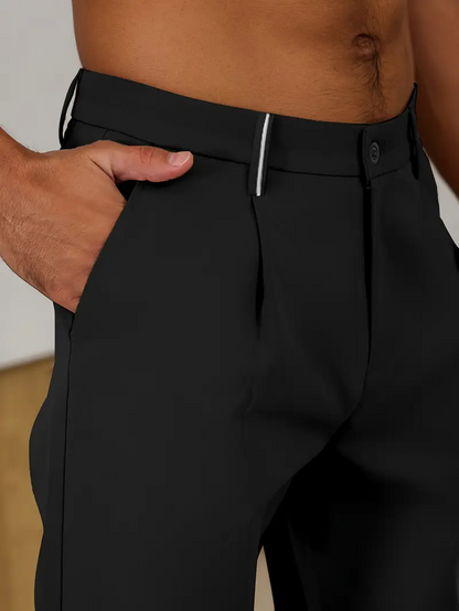 Pantalon Heren - Slim Fit met Hoge Taille en Knoopsluiting | Klassiek