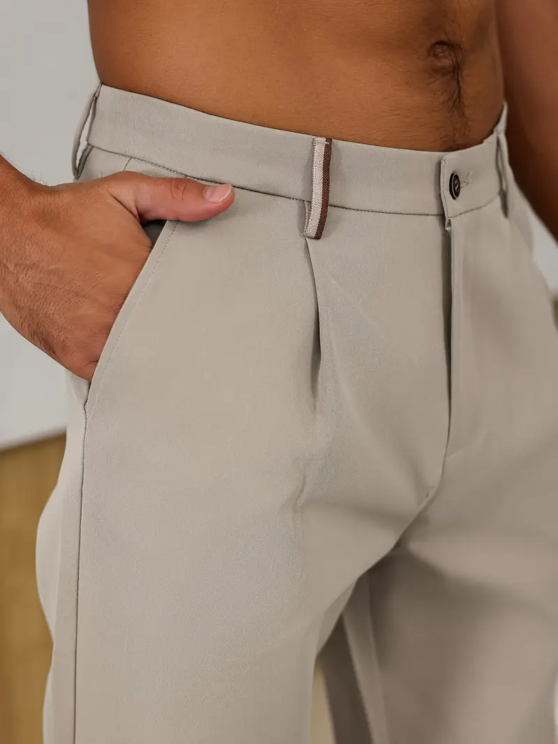 Pantalon Heren - Slim Fit met Hoge Taille en Knoopsluiting | Klassiek