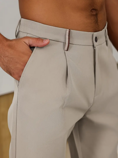 Pantalon Heren - Slim Fit met Hoge Taille en Knoopsluiting | Klassiek