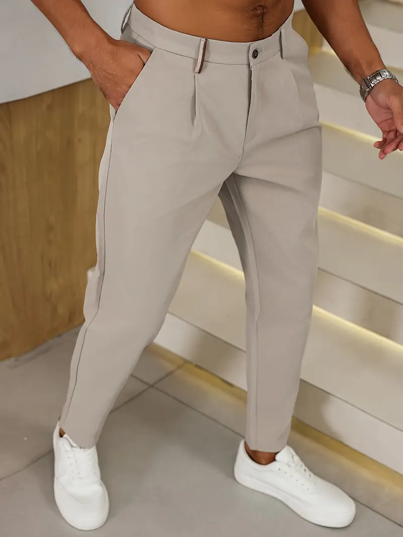 Pantalon Heren - Slim Fit met Hoge Taille en Knoopsluiting | Klassiek