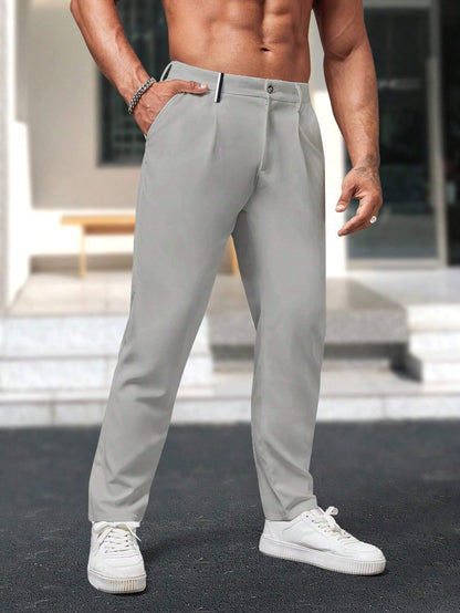Pantalon Heren - Slim Fit met Hoge Taille en Knoopsluiting | Klassiek