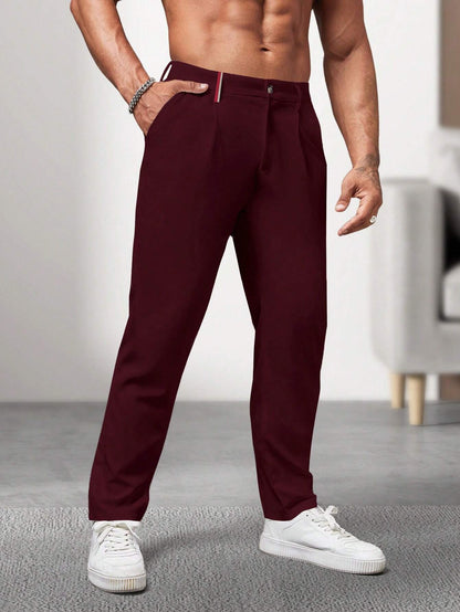 Pantalon Heren - Slim Fit met Hoge Taille en Knoopsluiting | Klassiek