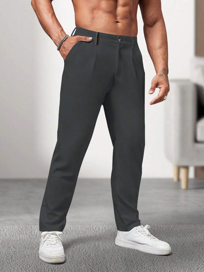 Pantalon Heren - Slim Fit met Hoge Taille en Knoopsluiting | Klassiek