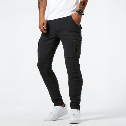 Jeans Heren - Slim Fit met Cargo Zijzakken en Kniepanelen | Modern