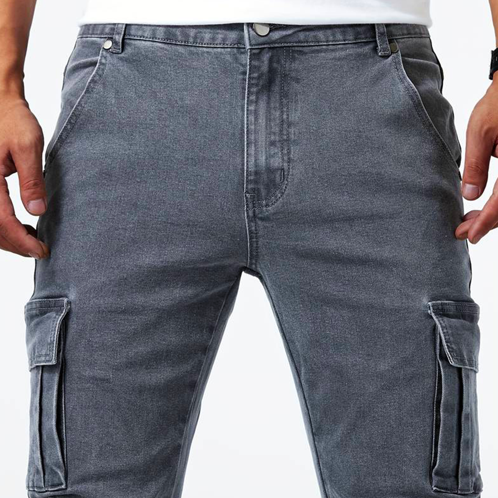 Jeans Heren - Slim Fit met Cargo Zijzakken en Kniepanelen | Modern