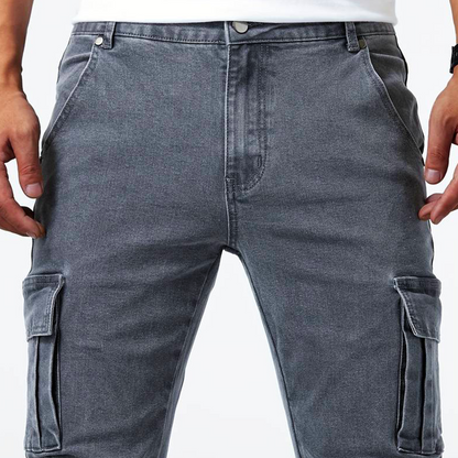 Jeans Heren - Slim Fit met Cargo Zijzakken en Kniepanelen | Modern