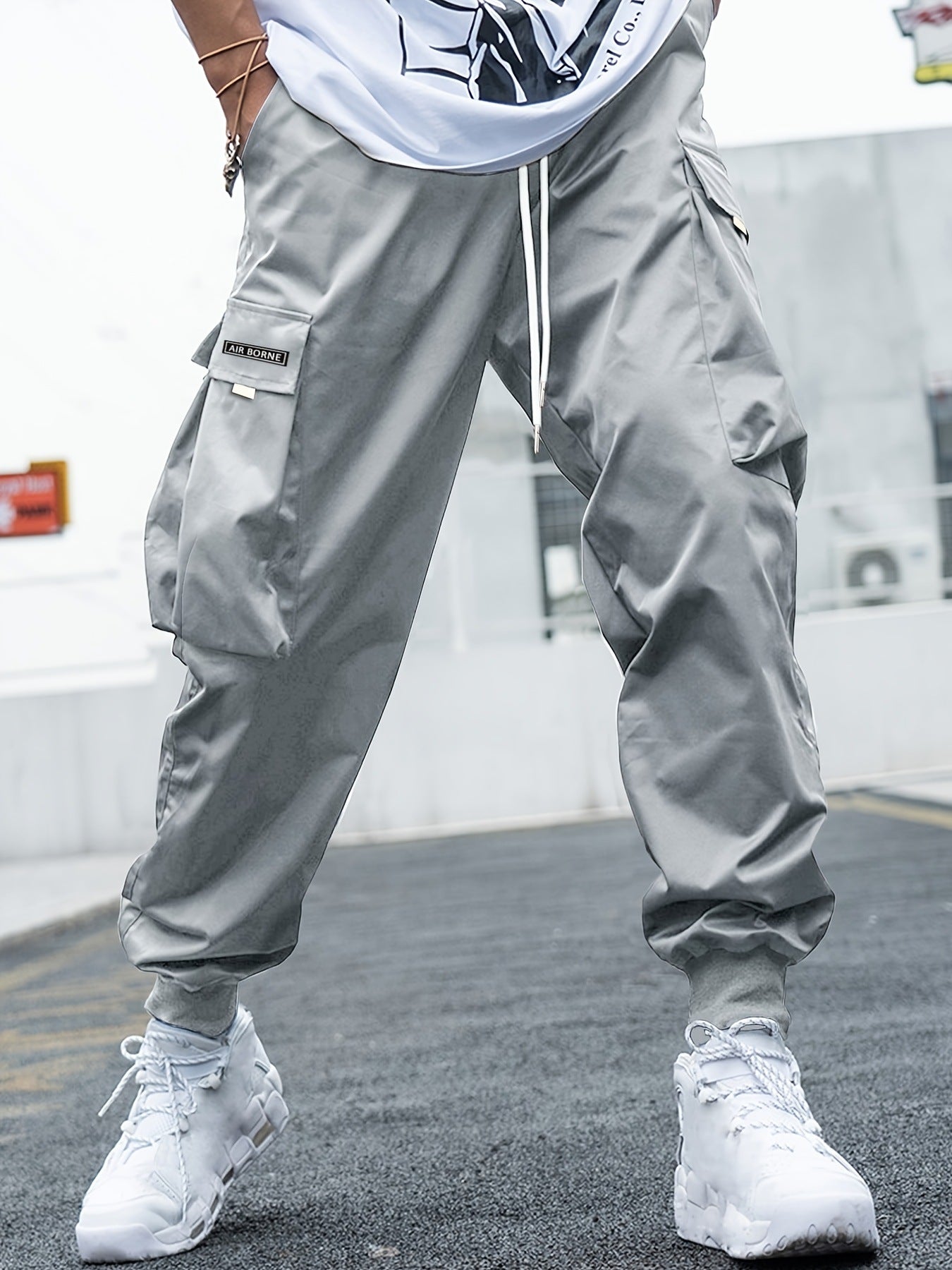Broek Heren - Cargo Stijl met Zijvakken en Ribboorden | Casual