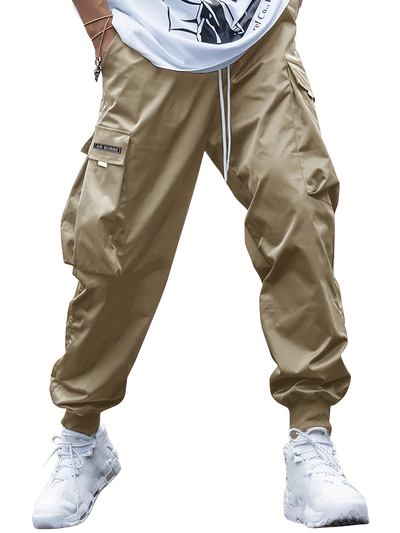 Broek Heren - Cargo Stijl met Zijvakken en Ribboorden | Casual