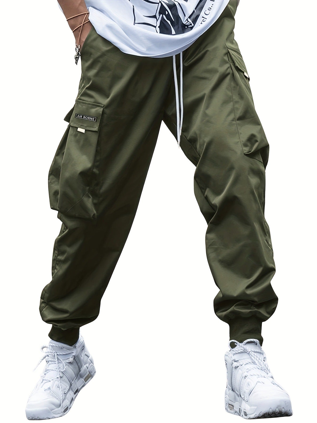 Broek Heren - Cargo Stijl met Zijvakken en Ribboorden | Casual