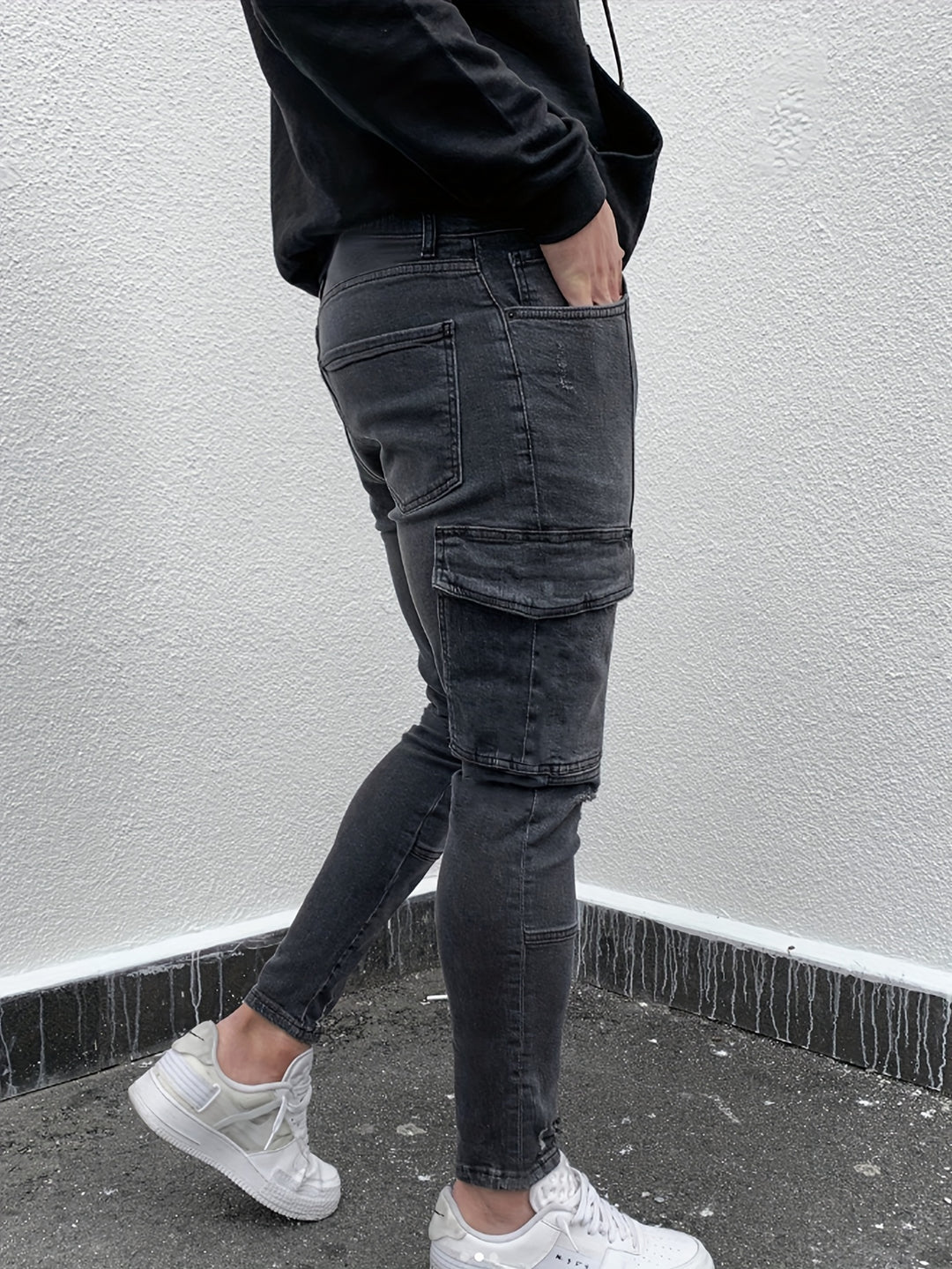Jeans Heren - Skinny Fit met Zijzakken en Kniepanelen | Urban