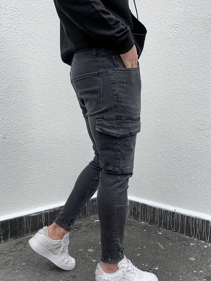 Jeans Heren - Skinny Fit met Zijzakken en Kniepanelen | Urban