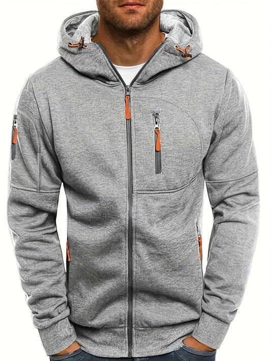 Hoodie Heren - Zip Model met Capuchon en Meerdere Zakken