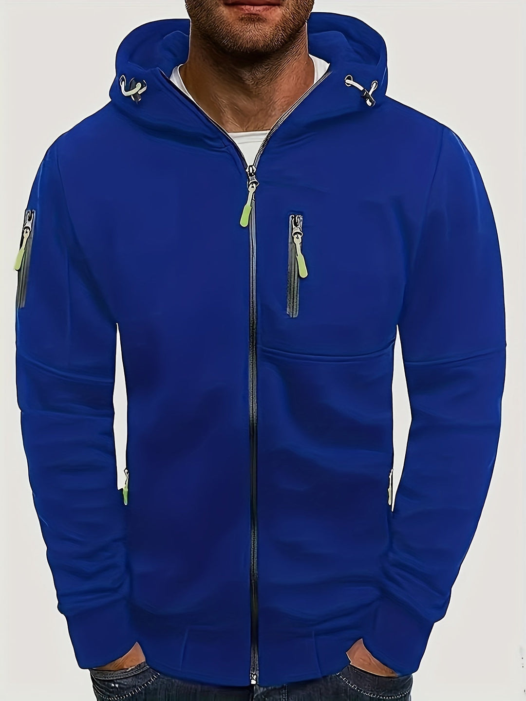 Hoodie Heren - Zip Model met Capuchon en Meerdere Zakken