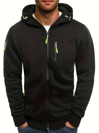 Hoodie Heren - Zip Model met Capuchon en Meerdere Zakken