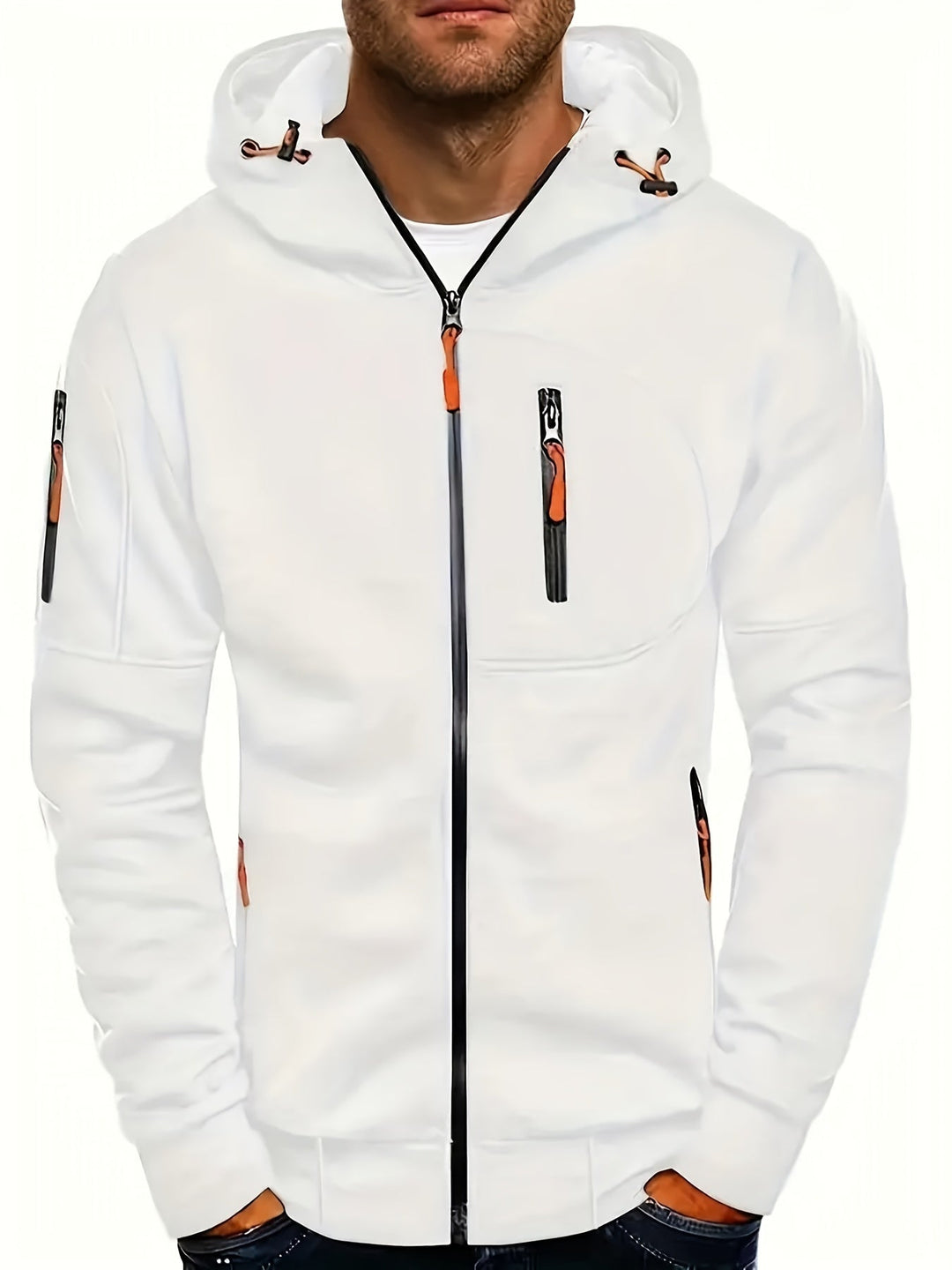 Hoodie Heren - Zip Model met Capuchon en Meerdere Zakken