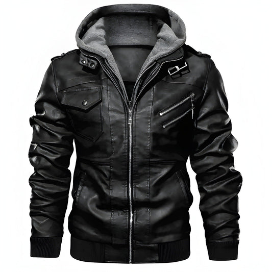 Jas Heren - Biker Stijl met Capuchon | Stoer en Casual