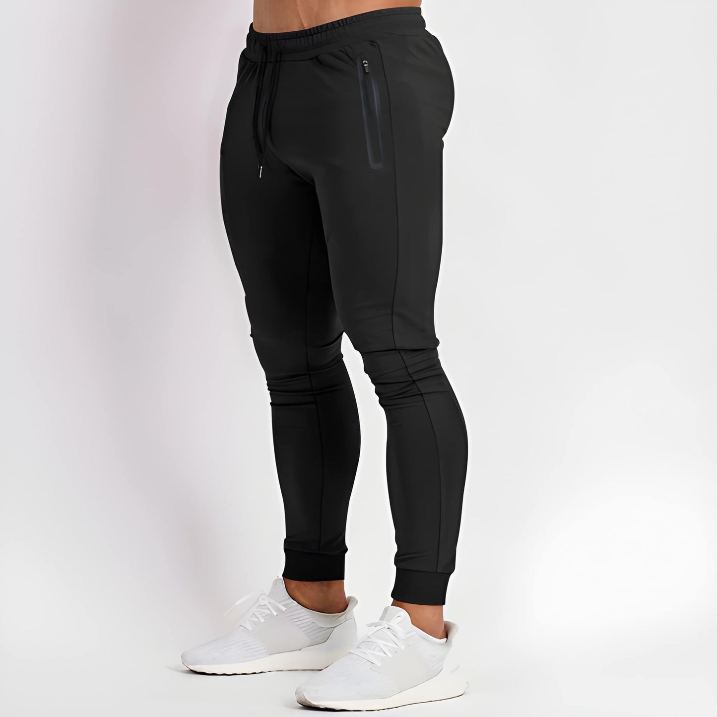 Joggingbroek Heren - Slim Fit met Ritszakken en Ribboorden | Training